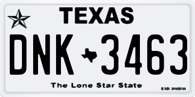 TX license plate DNK3463