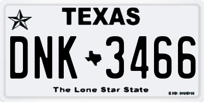 TX license plate DNK3466
