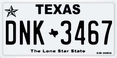 TX license plate DNK3467