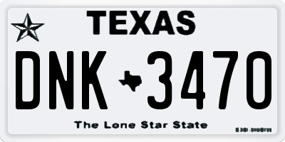 TX license plate DNK3470