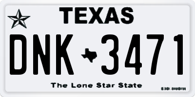 TX license plate DNK3471