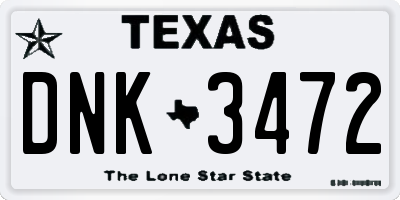 TX license plate DNK3472