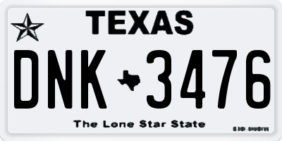 TX license plate DNK3476