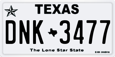 TX license plate DNK3477