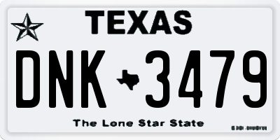 TX license plate DNK3479