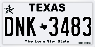 TX license plate DNK3483