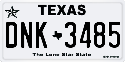 TX license plate DNK3485