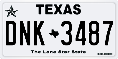 TX license plate DNK3487