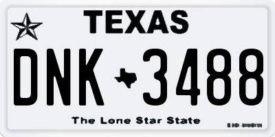 TX license plate DNK3488