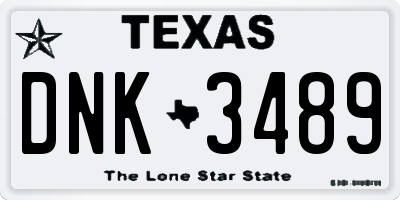 TX license plate DNK3489