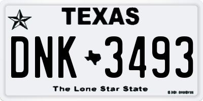 TX license plate DNK3493