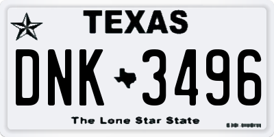 TX license plate DNK3496