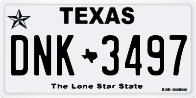 TX license plate DNK3497