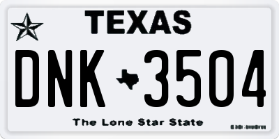 TX license plate DNK3504