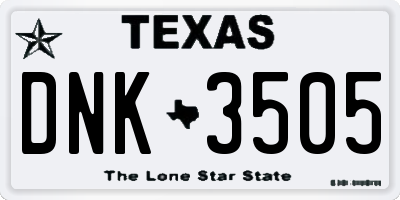 TX license plate DNK3505