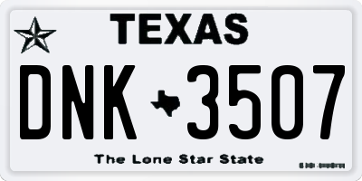 TX license plate DNK3507