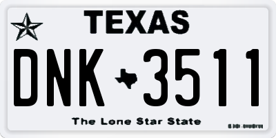 TX license plate DNK3511