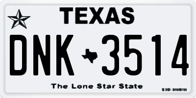 TX license plate DNK3514