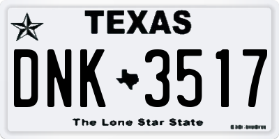 TX license plate DNK3517