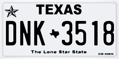 TX license plate DNK3518