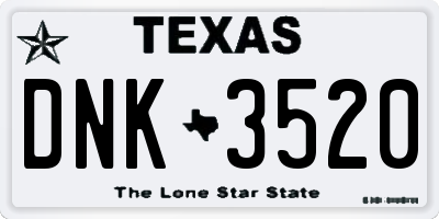 TX license plate DNK3520