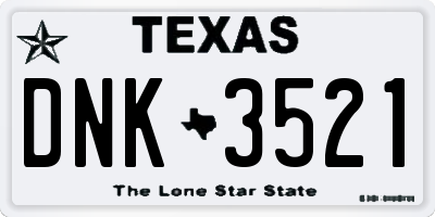 TX license plate DNK3521