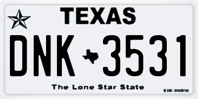 TX license plate DNK3531