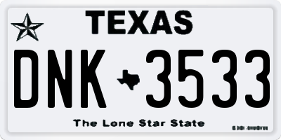 TX license plate DNK3533