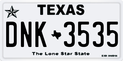 TX license plate DNK3535