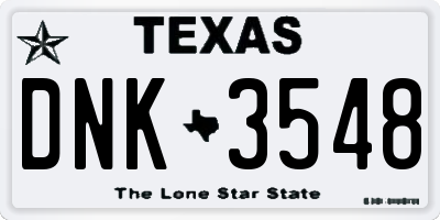 TX license plate DNK3548