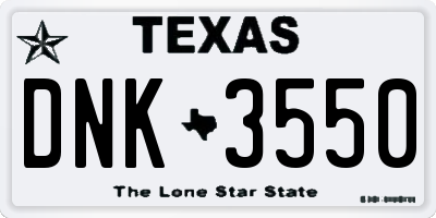 TX license plate DNK3550