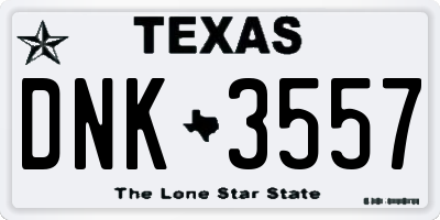 TX license plate DNK3557
