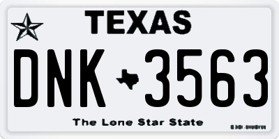 TX license plate DNK3563