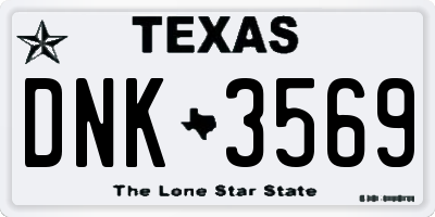TX license plate DNK3569