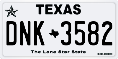 TX license plate DNK3582