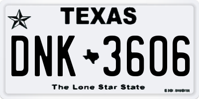 TX license plate DNK3606