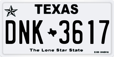 TX license plate DNK3617