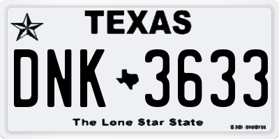 TX license plate DNK3633