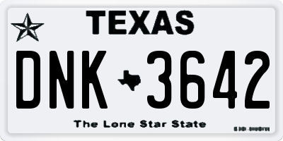 TX license plate DNK3642