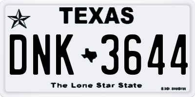 TX license plate DNK3644