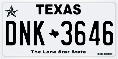 TX license plate DNK3646