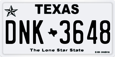 TX license plate DNK3648