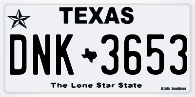 TX license plate DNK3653