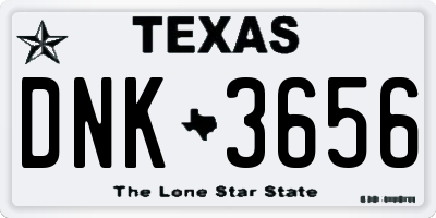 TX license plate DNK3656