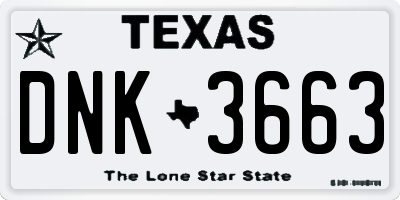 TX license plate DNK3663