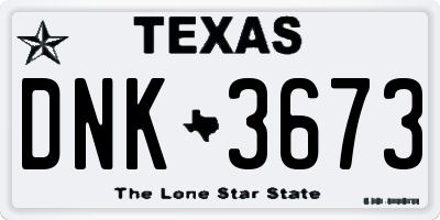 TX license plate DNK3673