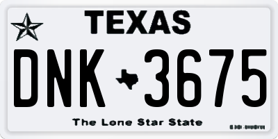 TX license plate DNK3675