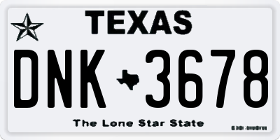 TX license plate DNK3678