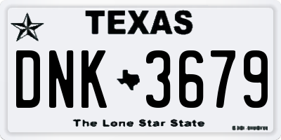 TX license plate DNK3679