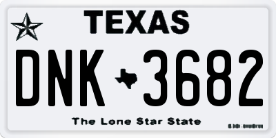 TX license plate DNK3682